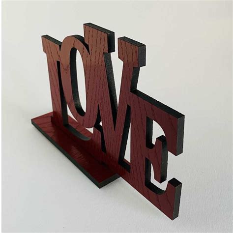 Wooden Love Sign Wall Hanging Rustic Tabletop Etsy