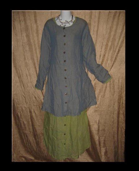 flax by jeanne engelhart blue potato magic jacket shapely tunic top dress 2 generous 2g
