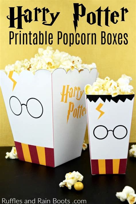 harry potter popcorn box printables  sizes