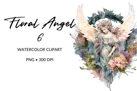 Floral Angel Watercolor Clipart 6 Graphic By Esch Creative · Creative