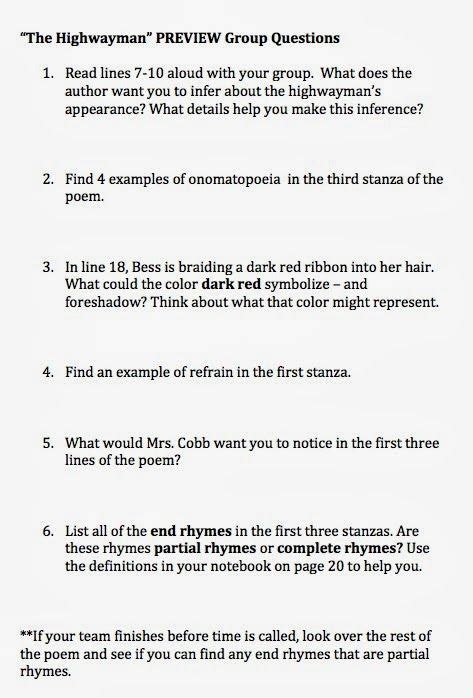 Poems For Grade 7 With Questions And Answers