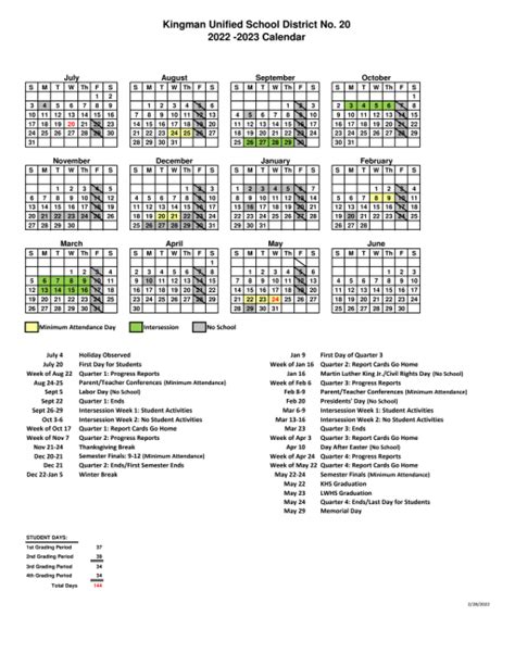 Kusd 2022 23 Calendar Printable Calendar Blank