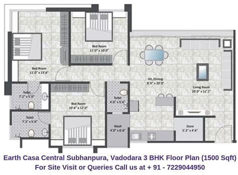 3 Bhk Floor Plan Duplex Floor Plans House Layout Plans
