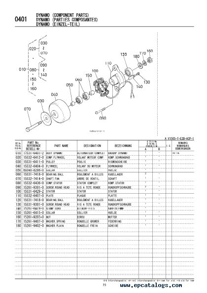 Kubota V1505 T E2b Acp 1 Illustrated Parts List