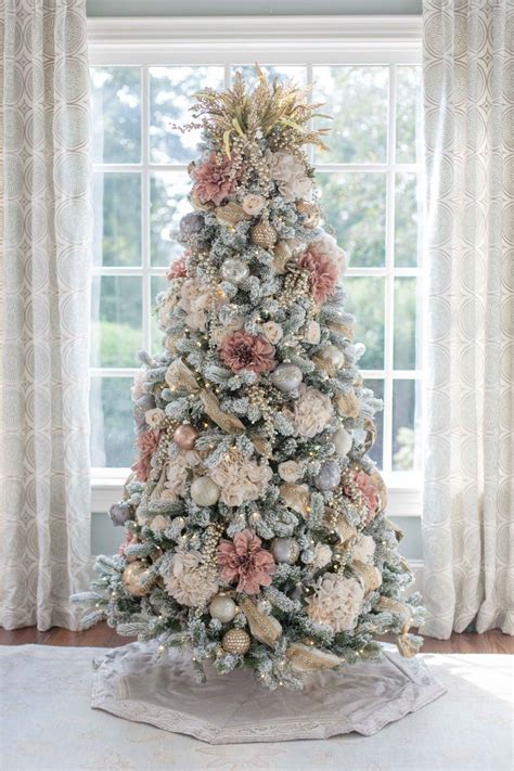 20 Blush Pink And Silver Christmas Tree Pimphomee