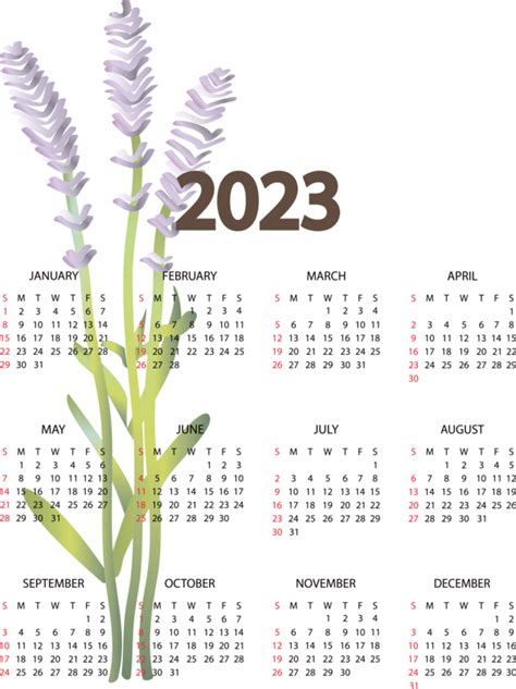 New Year Flower Calendar Font For Printable 2024 Calendar Free Download