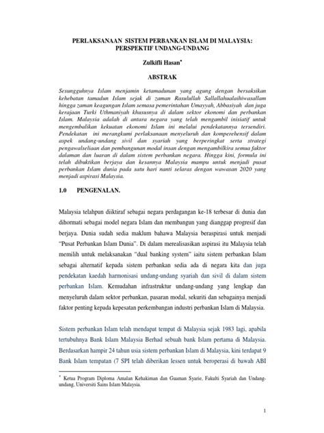 Industri perbankan islam perbankan islam merujuk kepada sistem perbankan yang berlandaskan bank islam bank islam yang ditubuhkan pada 1983 adalah institusi berasaskan syariah pertama di malaysia. pelaksanaan sistem perbankan islam di malaysia.pdf