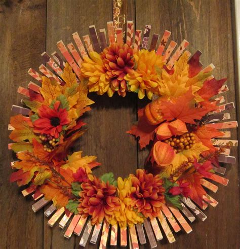 Pin By Inspired By Gram On Inspired By Gram Clothes Pin Wreath Fall