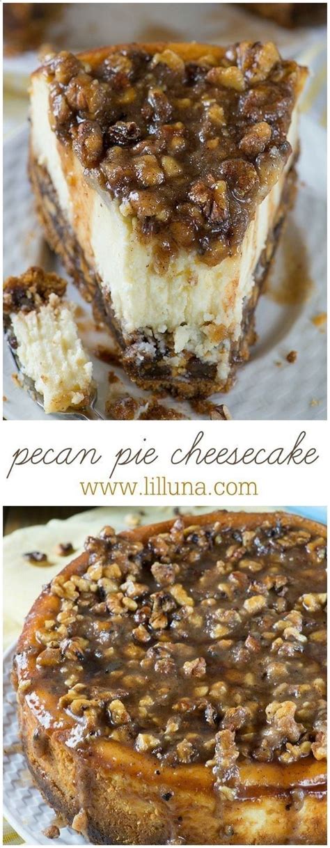 1 pie crust (deep dish) unbaked. Pecan Pie Cheesecake Thanksgiving Dessert Recipe | lil ...