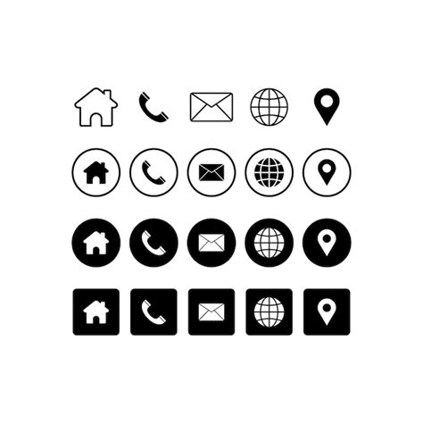 Premium Vector Contact Us Icon Set At Home Address Phone Mail And