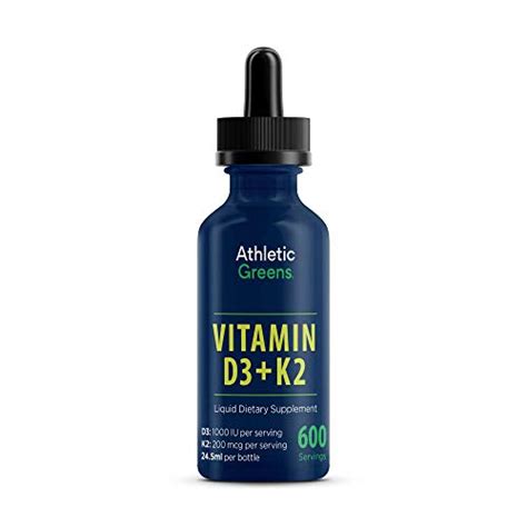 Athletic Greens D3 K2 Liquid Dietary Supplement 600 Liquid Servings