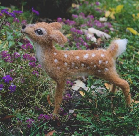 Needle Felted Deer Fawn White Tailed Wool Etsy Needle Felted Animals