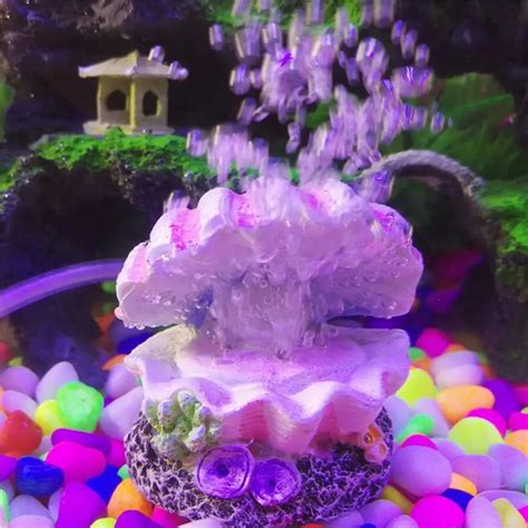 Resin Pearl Shell Air Bubble Stone Fish Tank Decoration Aquarium Decor