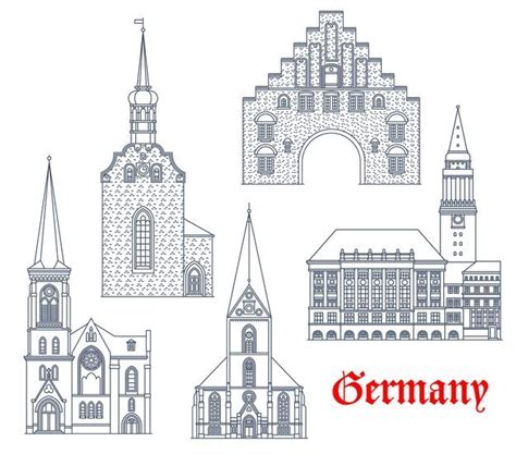 Premium Vector Germany Landmarks Architecture Buildings Icons