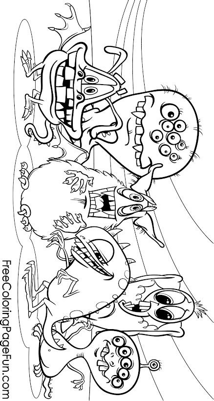 Introduce your kids to a friendly version of monsters. Free Halloween Coloring Pages - Monster Mash