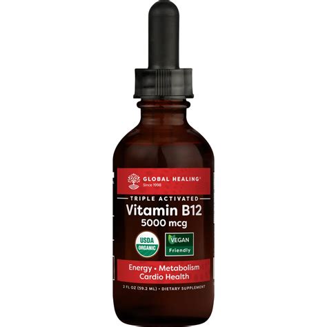 Global Healing Triple Activated Vitamin B12 5000mcg Usda Organic