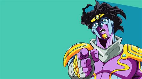 Maybe you would like to learn more about one of these? Jojo Star Platinum Showing Index Finger With Green Background 4K HD Anime Wallpapers | HD ...