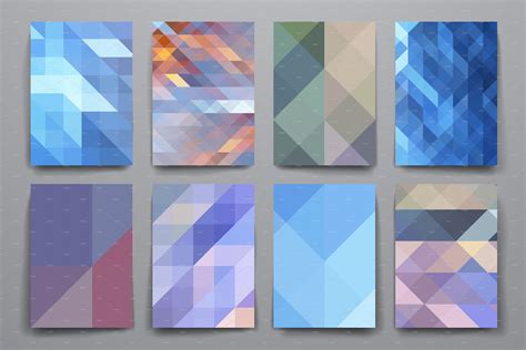 Set Of Geometric Background Template Creative Brochure Templates