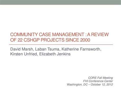 integrated community case management program review marsh 10 11 12