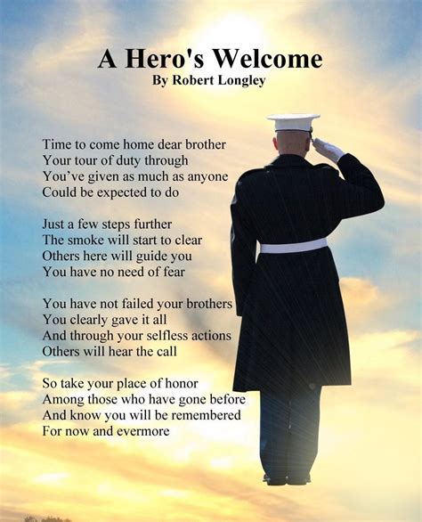 A Heros Welcome Marine Corps Memorial Poem Printable Etsy
