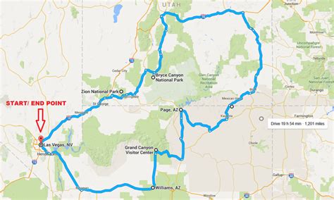 Big 5 Utah National Parks Map