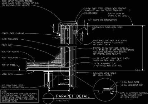 Parapet Detal Dwg Section For Autocad Designs Cad