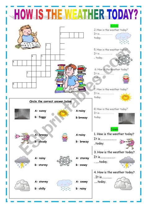 Whats The Weather Like Today Esl Worksheet By Becreative45 Atelier