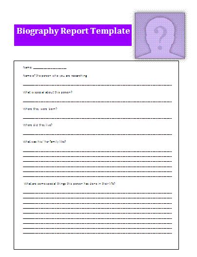 Blank Biography Report Template Free Report Templates