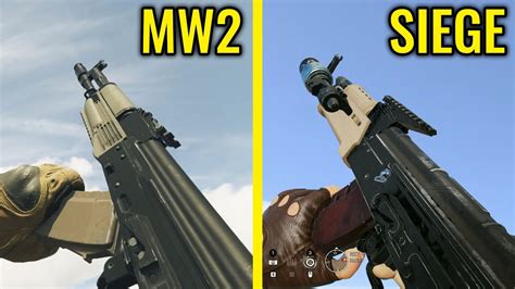 Cod Mw2 2022 Vs Rainbow Six Siege Weapons Comparison Youtube