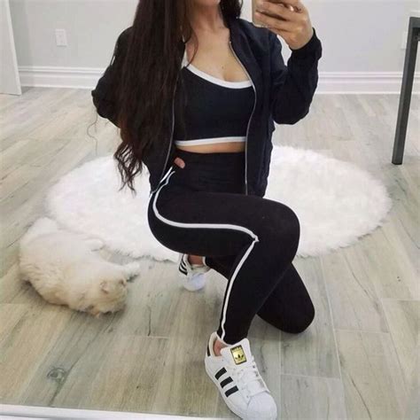 XØ Cute Outfits With Leggings Crop Top And Leggings Striped Leggings Black Leggings Carli