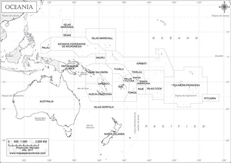 Mapa Mudo De Oceanía Recursos De Xeografía E Historia De 1º Eso