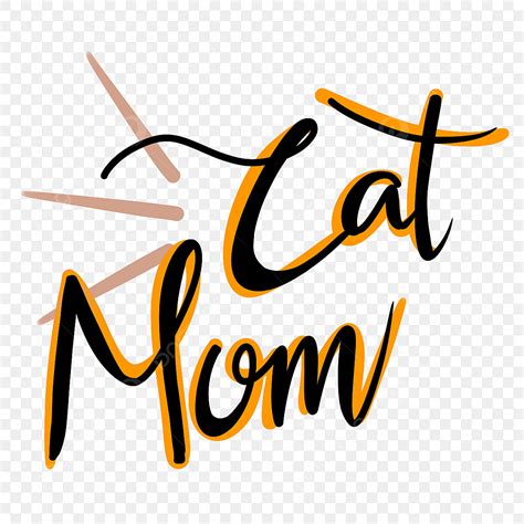 Mom Text Clipart Png Images Cat Mom Simple Text Hand Lettering Cat