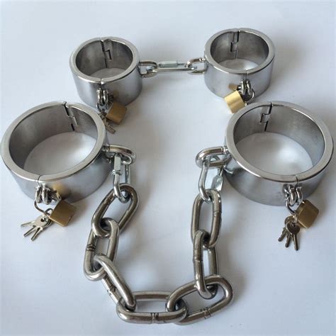 Buy 2pcs Set Stainless Steel Handcuffs For Sex Legcuffs Bdsm Bondage Restraints