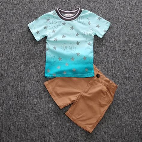 New Boys T Shirt Shorts 2pcs Clothes Set Summer Boys Fashion T Shirts