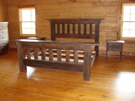 Rustic Bedroom Furniture Of Handcrafted Barn Wood Furniture Is