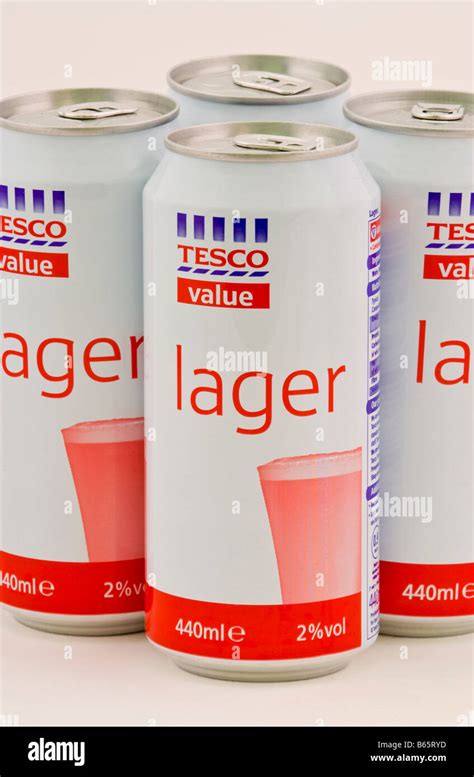 Can Of Lager Costing 93p For 4 Part Of The Tesco Value Range Of Cheap