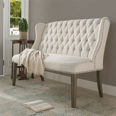 Jennifer Taylor Home Belle Wingback Dining Banquette Settee Natural
