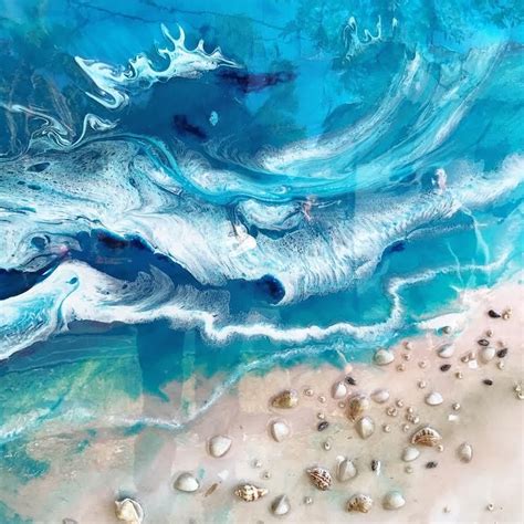 Ocean Resin Art Sydney Antuanelle Originals And Prints · Ocean Painting Abstract Seascapes