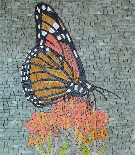 Butterfly Mural Mosaic Art Birds And Butterflies Mozaico