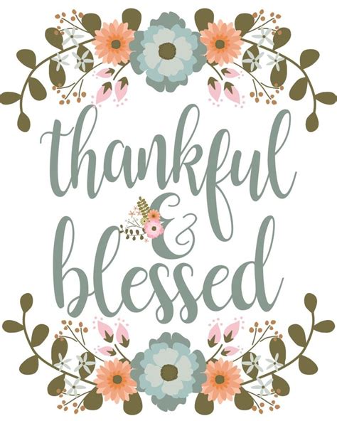Thankful and Blessed Print - The Idea Door | Blessed quotes thankful ...