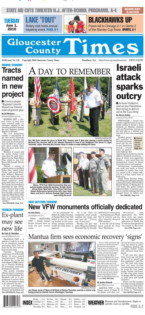 Today's Gloucester County Times front page: June 1, 2010 | NJ.com