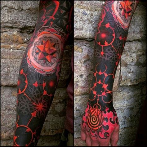 Black Red Tattoo Tattoo Sleeve Designs Tattoos Arm Sleeve Tattoos