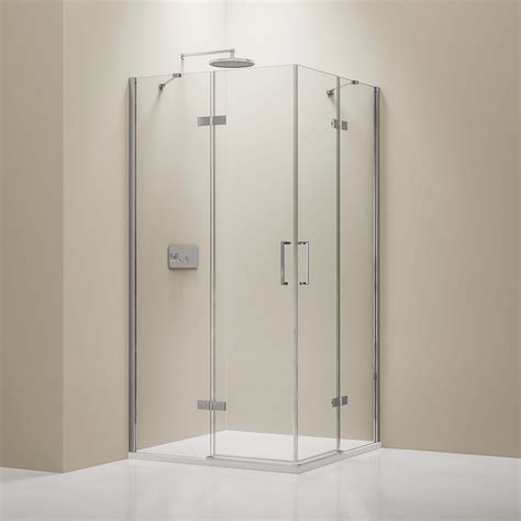 corner shower enclosure ex809 frameless 6mm tempered glass nano coating 80 x 80 x 195 cm
