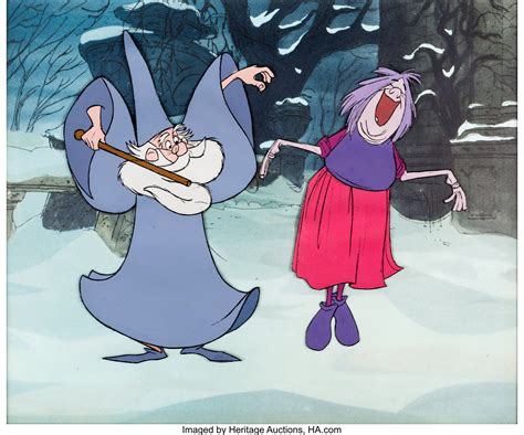 Sword And The Stone Merlin And Madam Mim Production Cel Walt Lot