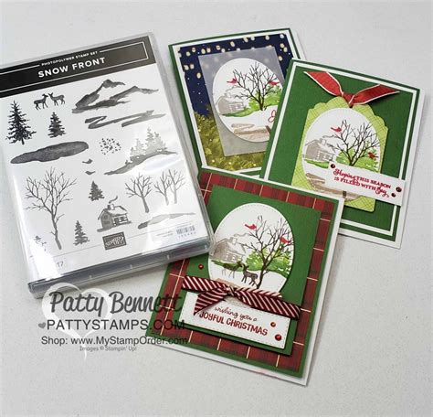 3 Card Ideas For Stampin Up Snow Front Set Patty Stamps
