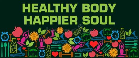 Healthy Body Happier Soul Health Symbols Green Colorful Texture Bottom