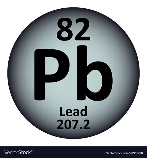 Periodic Table Element Lead Icon Royalty Free Vector Image