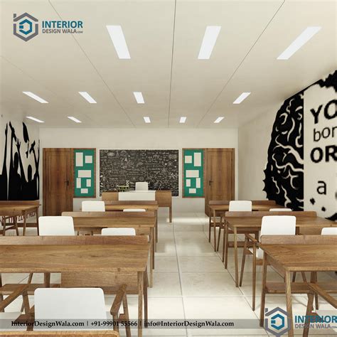 Modern Class Room Interior Designing With Benches And Chair Classroom Interior Interior Design