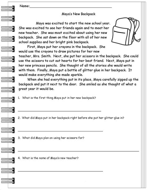 2nd Grade Reading Worksheets Best Coloring Pages For Kids