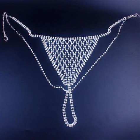 Rp07 Mesh Rhinestone Body Chain Jewelry Simple Waist Round Thong For